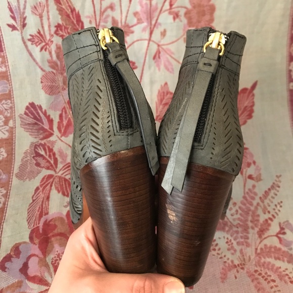 Boho Grey Leather Coach Booties - Picture 5 of 7